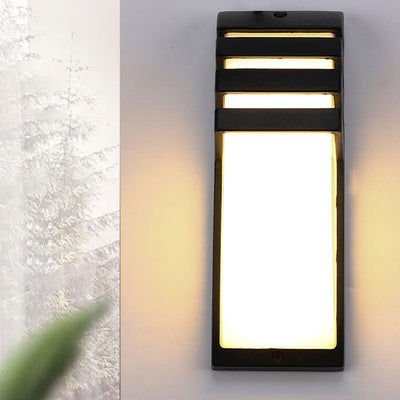 Moderne gebogene geometrische wasserdichte LED-Wandleuchte für den Außenbereich
