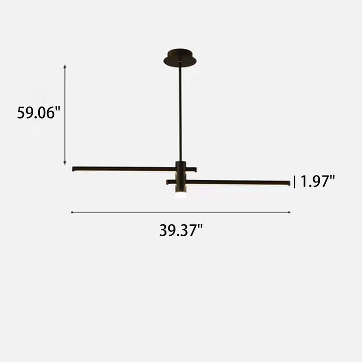 Lustre LED moderne à longue ligne avec projecteur pour îlot 