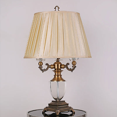 Lampe de table de luxe en alliage de zinc et cristal à 1 lumière, style européen 