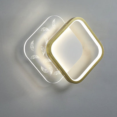 Moderne, minimalistische, runde, quadratische LED-Wandleuchte aus Acryl 