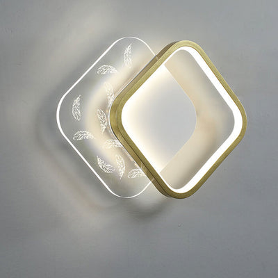 Modern Minimalist Feather Round Square Acrylic LED Wall Sconce Lamp