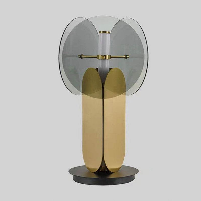 Lampe de table LED en fer et verre d&