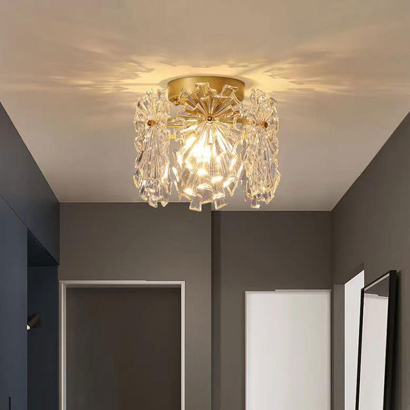 Modern Minimalist Glass 1- Light Flush Mount Ceiling Light