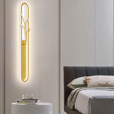 Creative Long Oval Crystal Small Flower Decoration Design LED Flush Mount Light