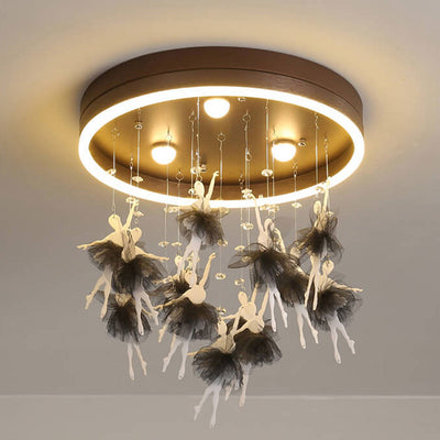 Modern Creative Cartoon Round Bird / Skirt Hanging LED Flush Mount Ceiling Light