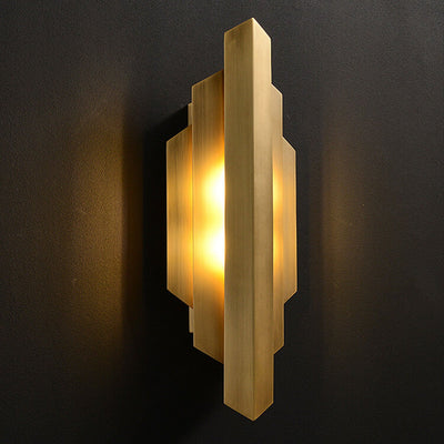 Modern Light Luxury Vollkupfer Symmetrisches Grafikdesign 1-Licht-Wandleuchte 