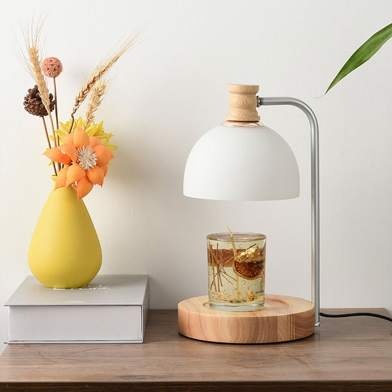 Simple Log Glass Dome 2-Light Melting Wax Table Lamp