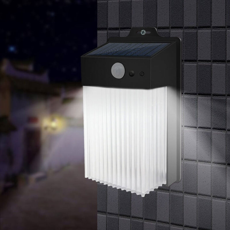 Lampe murale à détecteur solaire LED carrée pour jardin extérieur 