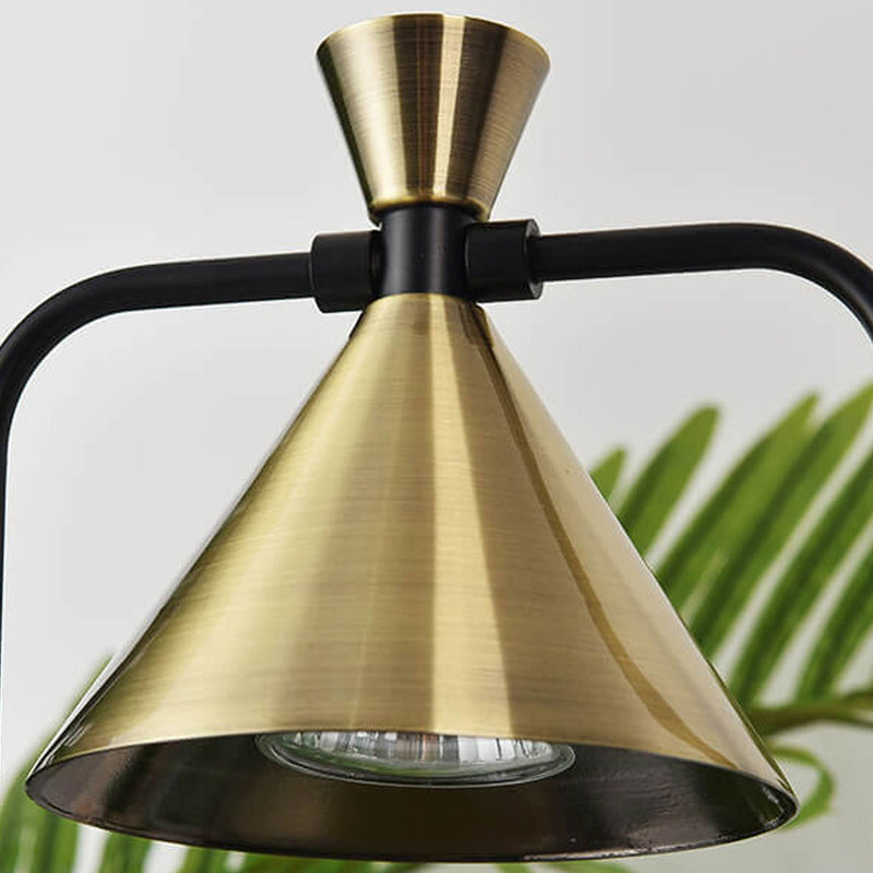 European Luxury Metal Cone Shade 1-Light Melting Wax Table Lamp