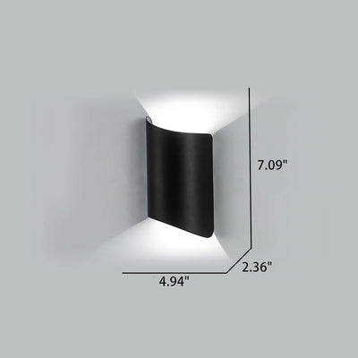 Modern Minimalist Rolled Edge Column LED Wall Sconce Lamp