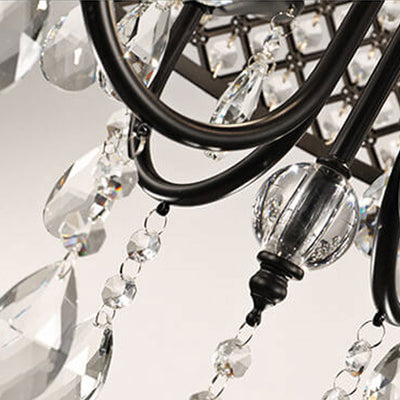 Modern Luxury Crystal Branch Round 4-Light Chandelier