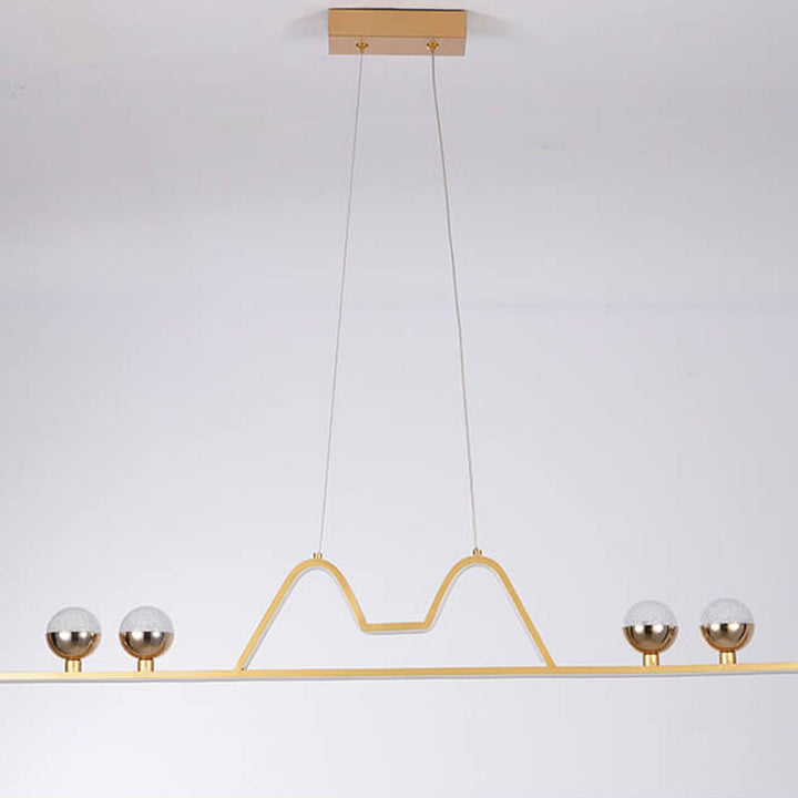 Nordic Light Luxury Long Bar Decorative Silicone LED Island Light Chandelier