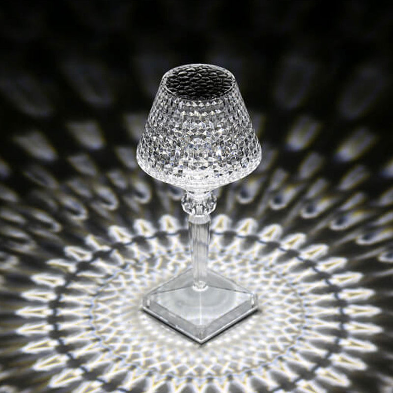 Lampe de Table créative en verre de vin en diamant acrylique, veilleuse décorative en forme de prune 