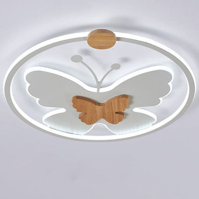 Nordic Creative Butterfly Circle LED Flush Mount Ceiling Light