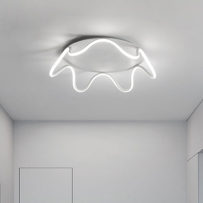 Modern Simple Crown Aluminum LED Flush Mount Ceiling Light