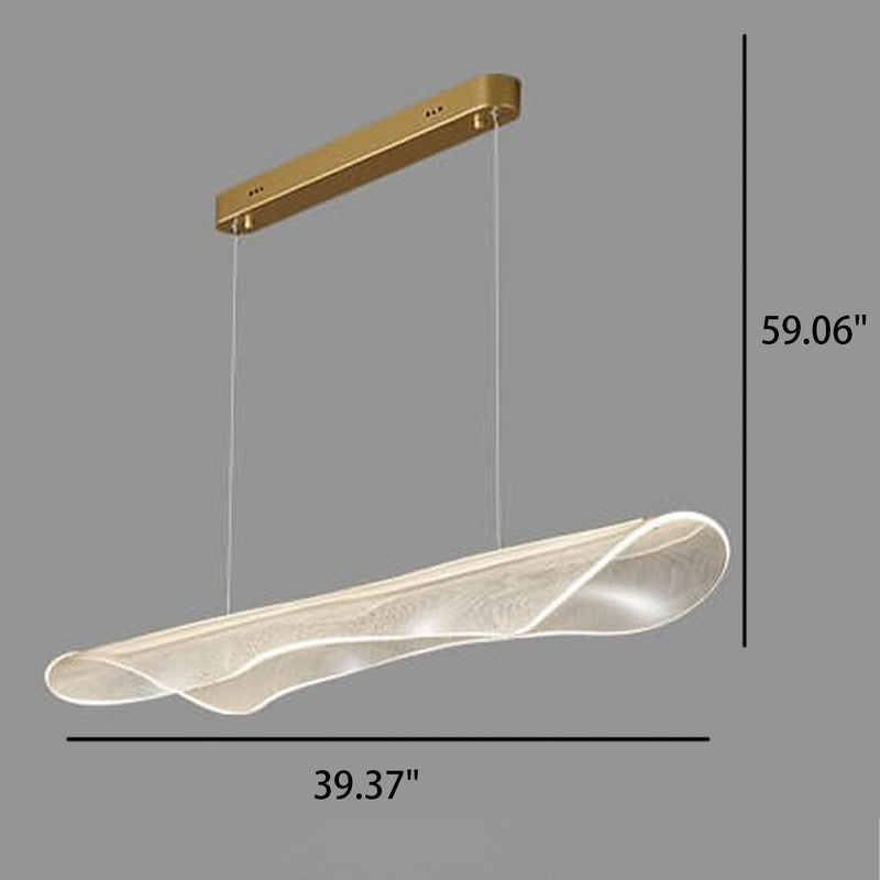 Modern Light Luxury Acrylic Long Leaf Design Island Light LED Chandelier
