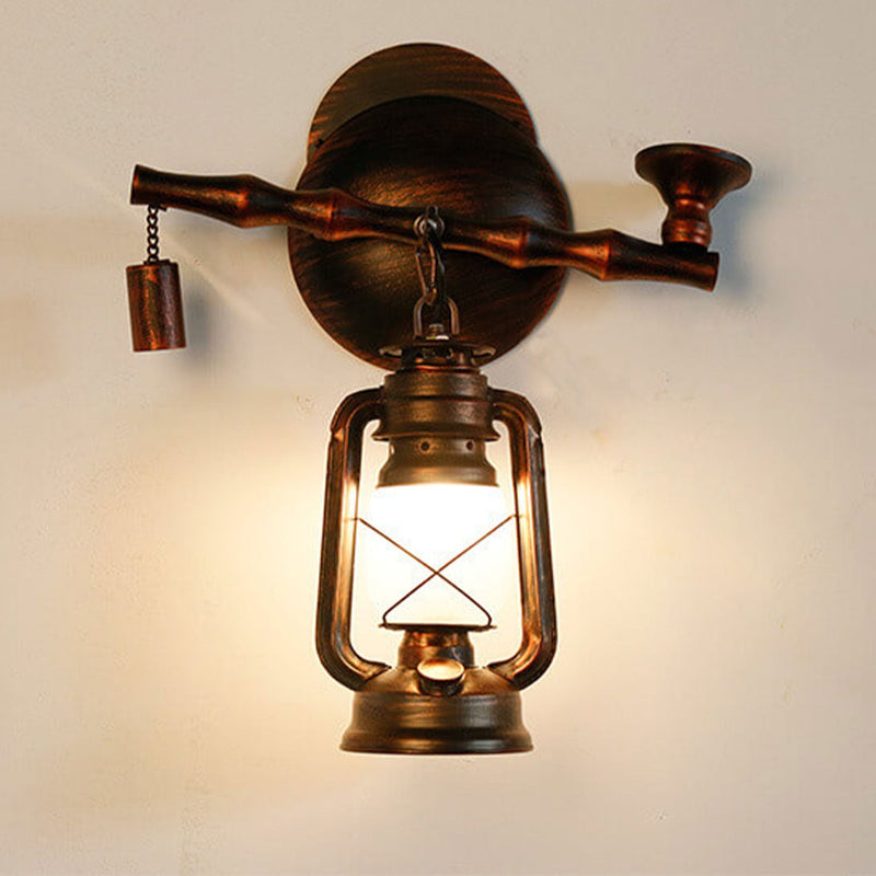Vintage Pipe Kerosene Iron Antique Wall Sconce Lamp