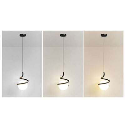 Modern Minimalist Wrought Iron LED Pendant Light