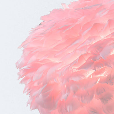 Lampe de table à 1 lumière à base ronde en plumes d'oie nordique 