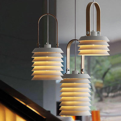 Minimalist Japanese Portable Lantern Design 1-Light Pendant Light