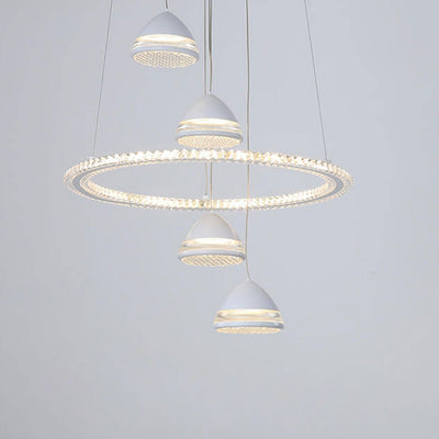Nordic Minimalist Circle Diamond / Apple Hanging LED Chandelier