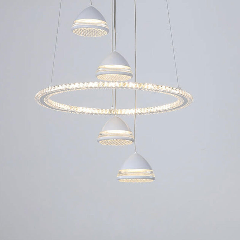 Nordic Minimalist Circle Diamond / Apple Hanging LED Chandelier