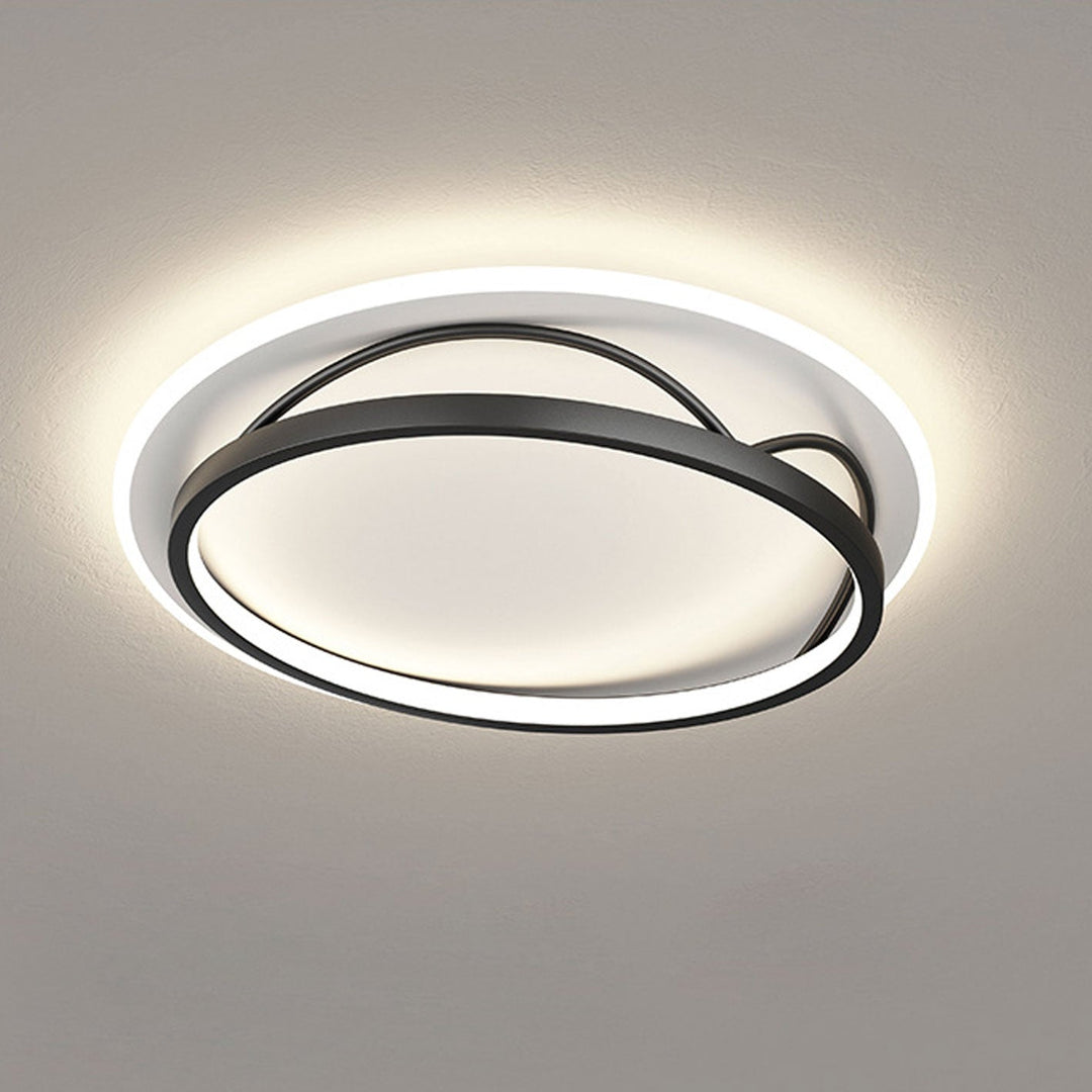 Luz de techo LED montada al ras con diseño geométrico cuadrado minimalista moderno de hierro y acrílico 