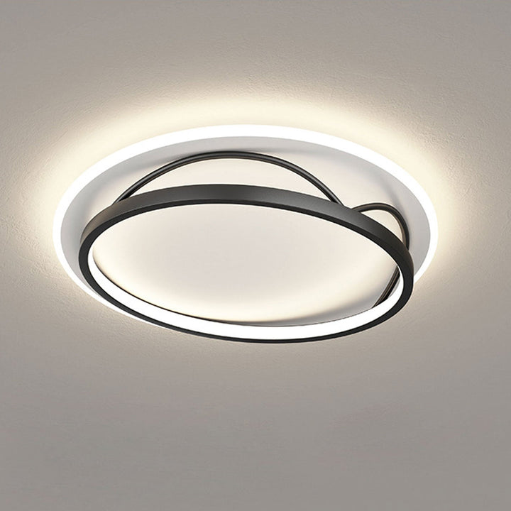 Luz de techo LED montada al ras con diseño geométrico cuadrado minimalista moderno de hierro y acrílico 