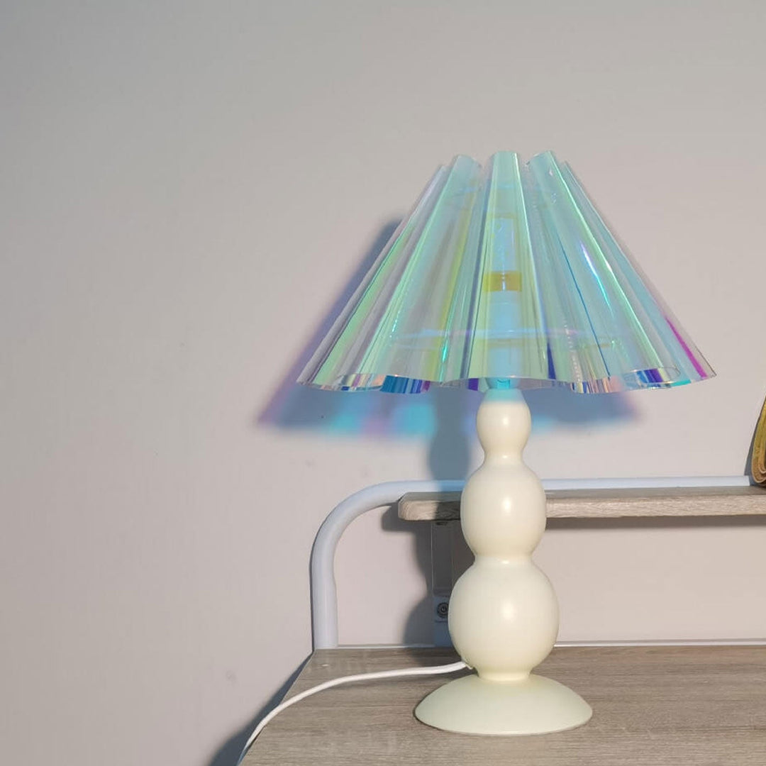 Vintage Petal Faltenstoffschirm Kürbisfuß 1-Licht Tischlampe 