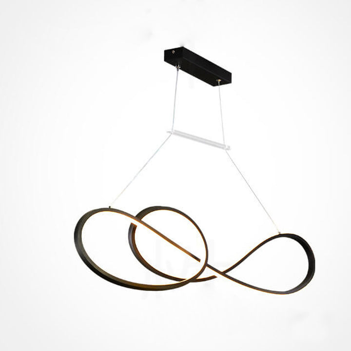 Lámpara de Araña Moderna de Lujo Ligero con Anillo Curvo LED para Isla 