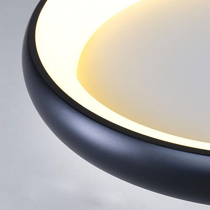 Moderne minimalistische runde Deckenleuchte aus Aluminium und Acryl mit LED-Aufbauleuchte 