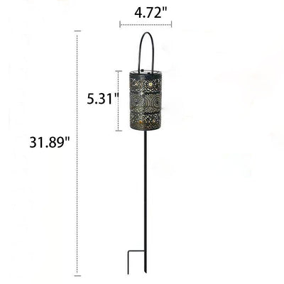 Wasserdichtes hohles Solarmuster-Design LED-Erdungsstecker-Licht für den Außenbereich 