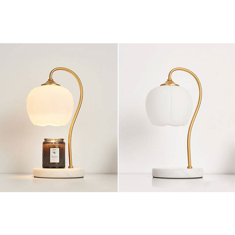 Modern Petal Marble Melting Wax 2-Light Table Lamp