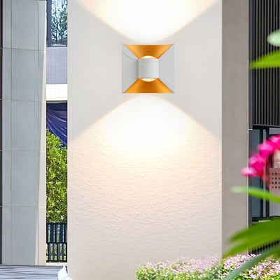 Modern Creative Aluminum Square Double Head Outdoor Balcony Wall Sconce Lamp