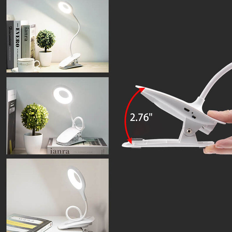 Lampe de bureau LED à clips rechargeables, abat-jour rond pliable, créatif et Simple 