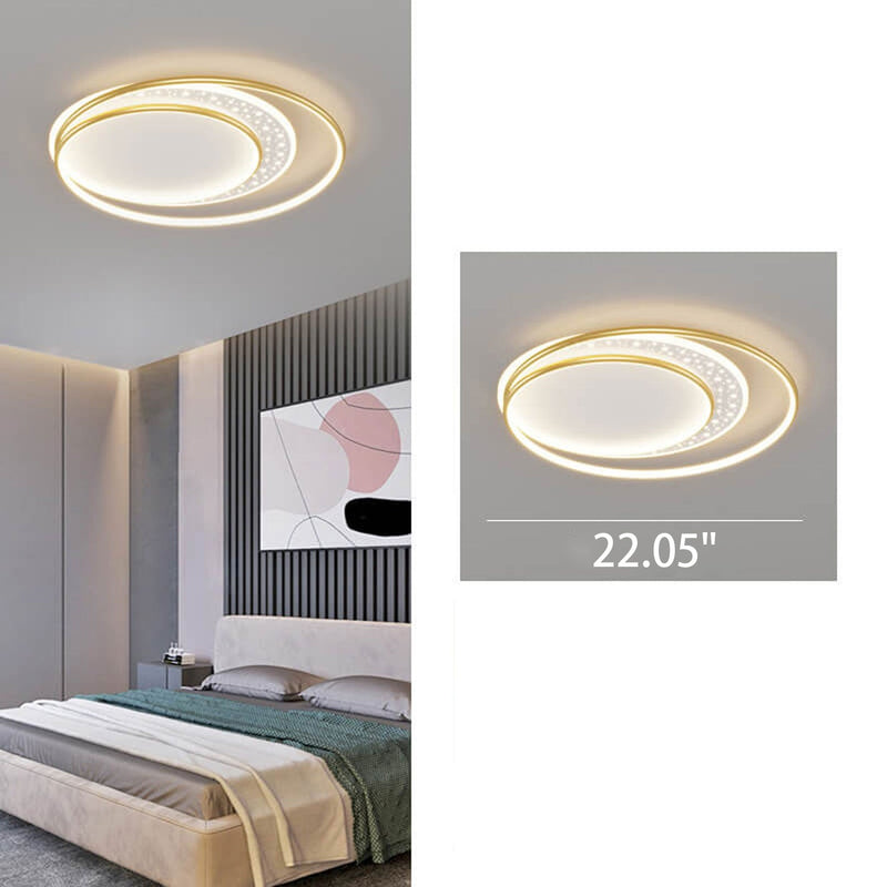 Nordic Creative Simple Circle Tangent Gypsophila Decoration Design LED Flush Mount Light