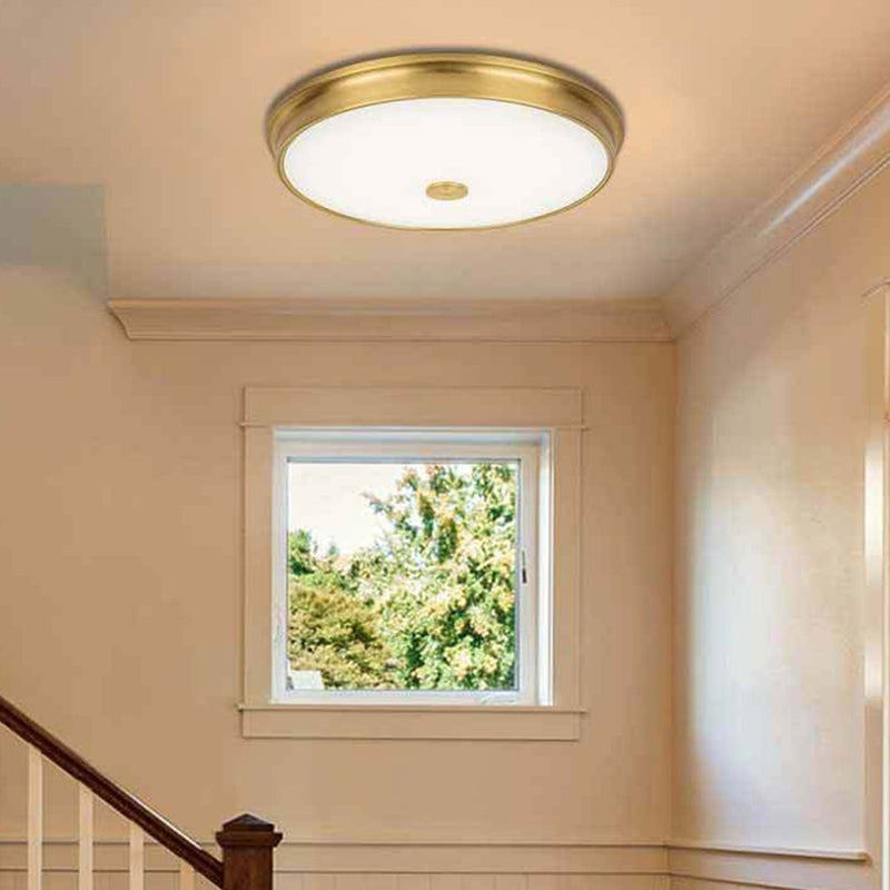 Vintage Luxury Round Glass LED Flush Mount Ceiling Light