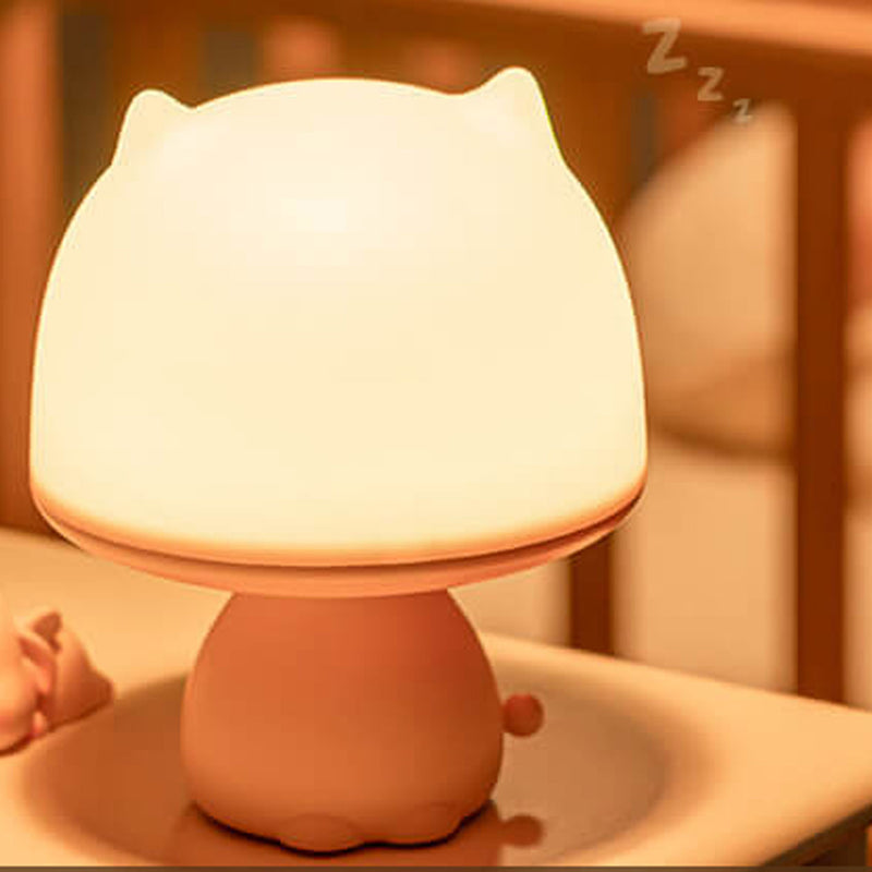 Lampe de Table Intelligente LED Rechargeable avec Veilleuse Créative en Forme de Dessin Animé 