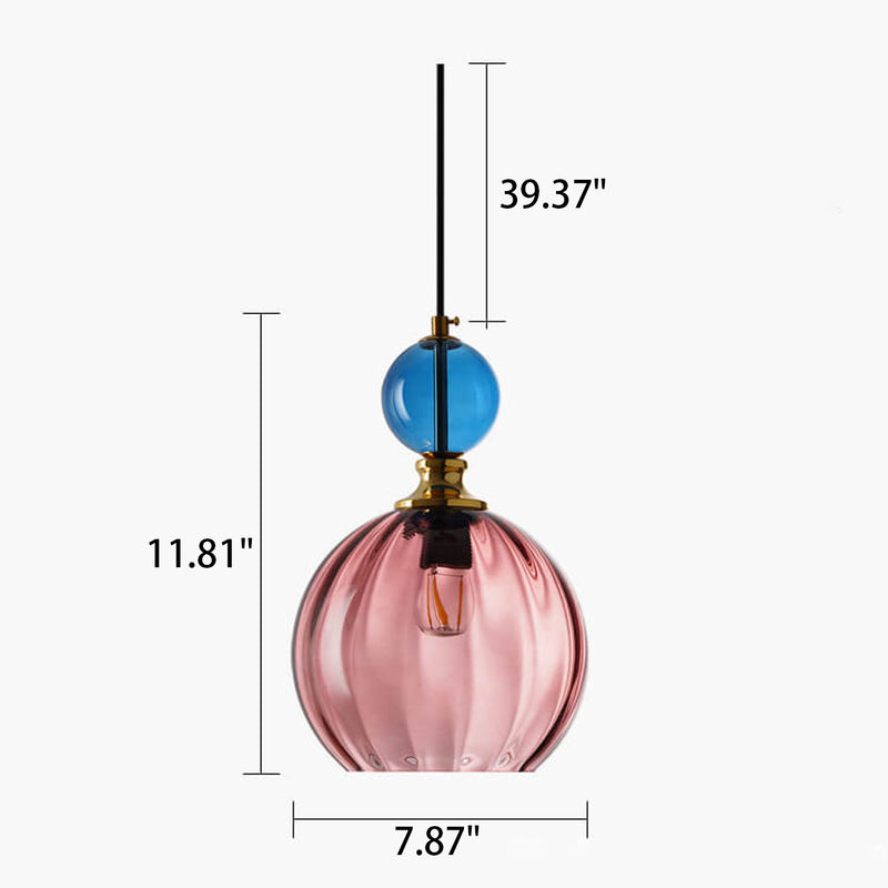 Danish Creative Stripes Glass Round 1/3 Light Chandelier