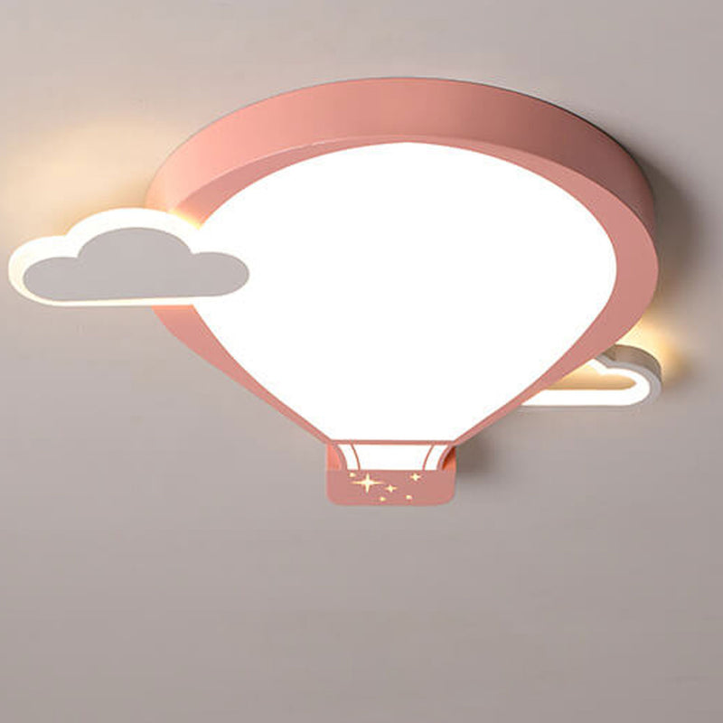 Cartoon Hot Air Balloon Kid LED Flush Mount Ceiling Light