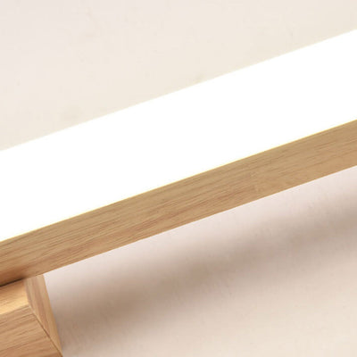 Lámpara de Aplique de Pared LED Minimalista Nórdica de Madera en Forma de Tira Larga 