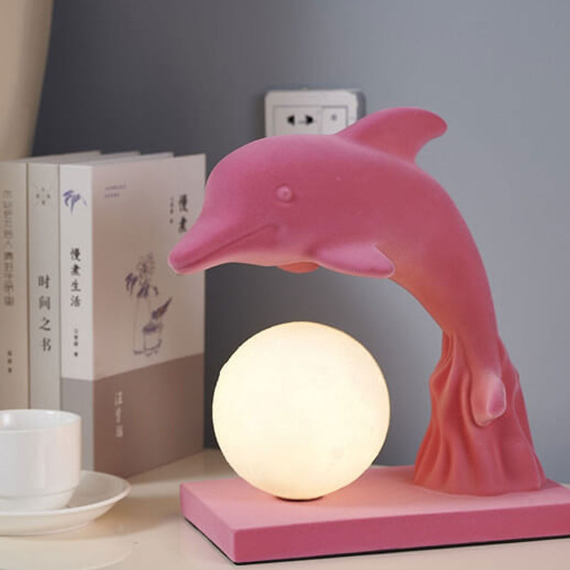 Nordic Creative Dolphin Ball Shade 1-Light Table Lamp