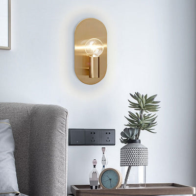 Scandinavian Minimalist Metal Glass 1-Light Wall Sconce Lamp