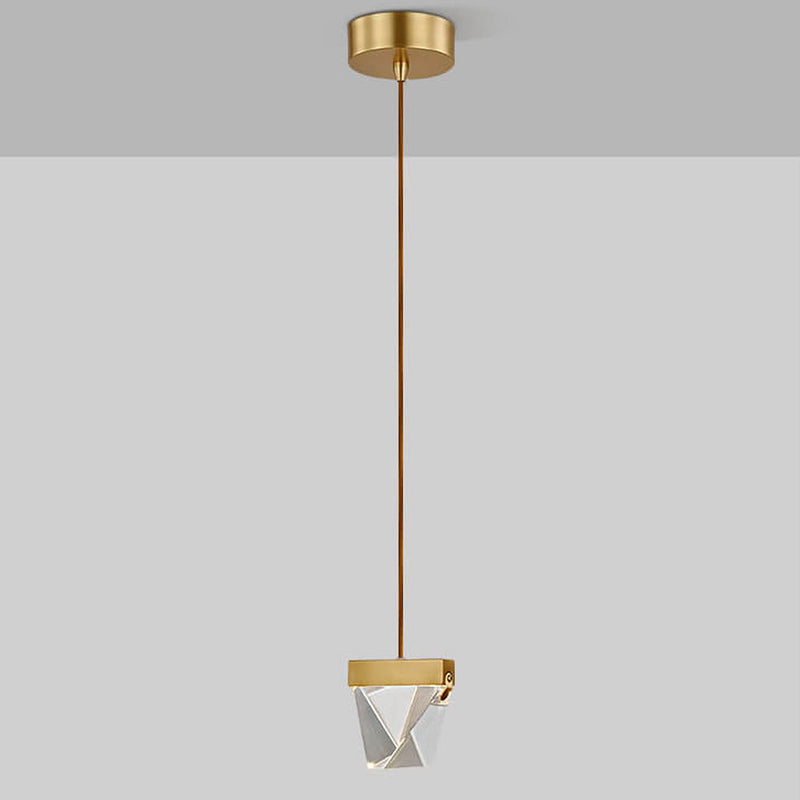 Moderne leichte Luxus-Kupfer-Kristalldiamant-LED-Pendelleuchte 