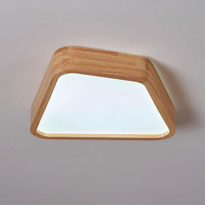 Modern Japanese Log Geometry Shape LED Flush Mount Ceiling Light