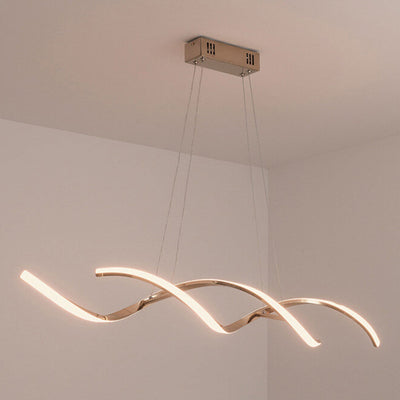 Moderner, minimalistischer Strip Curve Island Light LED-Kronleuchter 
