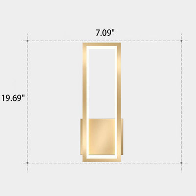 Creative Light Luxury Rectangular Hollow Ring Design LED Wall Sconce Lamp