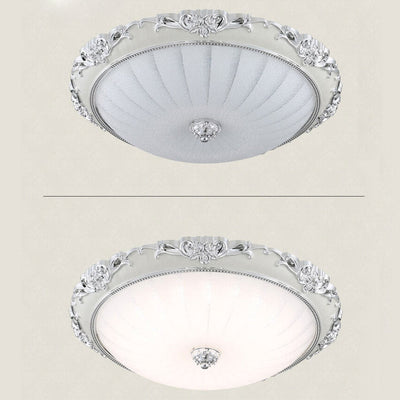 European Retro Round Floral Design LED Flush Mount Ceiling Light