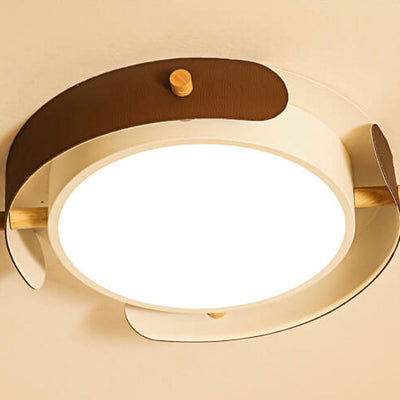Nordic Simple Log Round LED Flush Mount Light