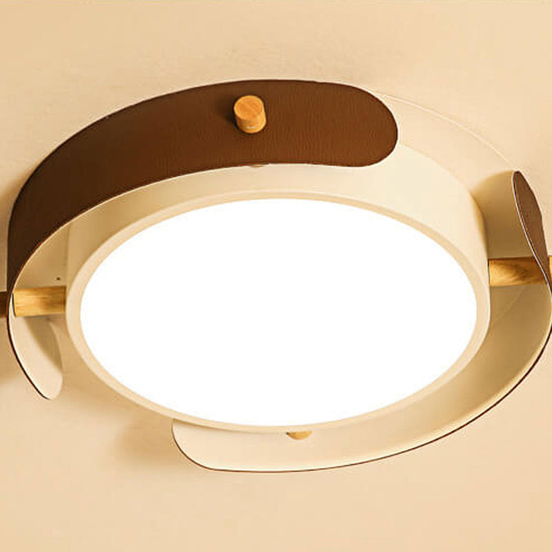 Nordic Simple Log Round LED Flush Mount Light